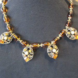 An original design necklace Claudia Myers Designs from vintage jewelry pieces